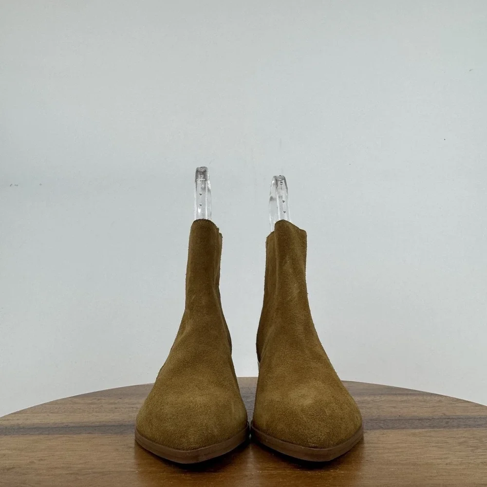 Womens Dolce Vita Avela Brown Leather Casual‎ Heeled Ankle Booties Size 5 M GUC